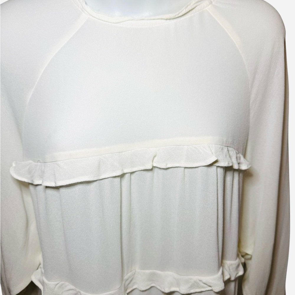 Reformation Victoria DressElegant Ivory Ruffle Dress - Picture 8 of 10